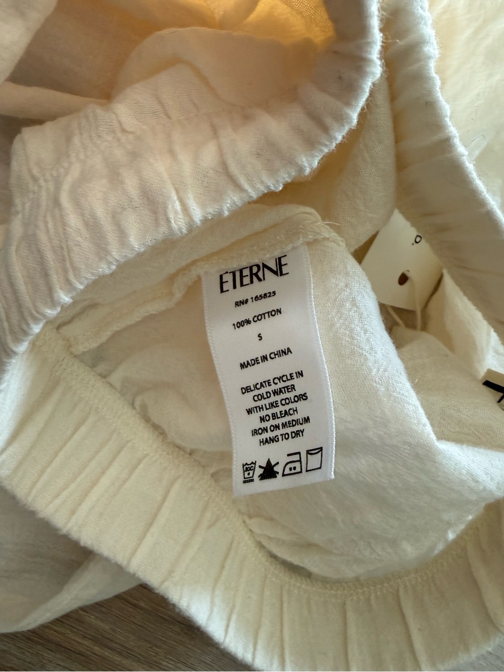 NWT ETERNE Willow Pant in Cream (100% Cotton) - Size Small - Picture 10 of 12